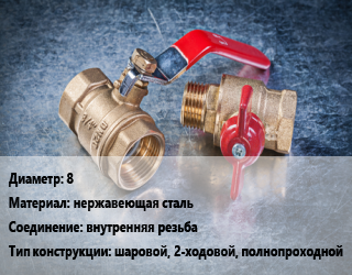 Кран металлический 8 нержавеющая сталь внутренняя резьба шаровой, 2-ходовой, полнопроходной, Camozzi, воздух, вода, газ, пар, агресс. жидкости, серия 424, шт цена от 3.6 Тг / шт, где купить, условия доставки в Кызылорде и Кызылординской области